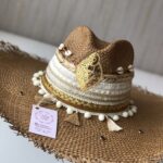 Ref 11 / Sombrero Desflecado Aplique Dorado Grande