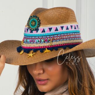 Ref 2/ Sombrero Aplique tejido verde