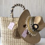 Ref 6/ Sombrero Trenza y Aplique negro