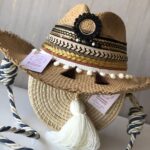 Ref 6/ Sombrero Trenza y Aplique negro