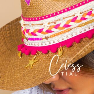 Ref 5-1 Sombrero tranza fucsia y naranja