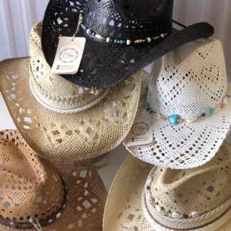 Ref. 04 / Sombrero Vaquero Luxury correa piedras o trenza y conchas